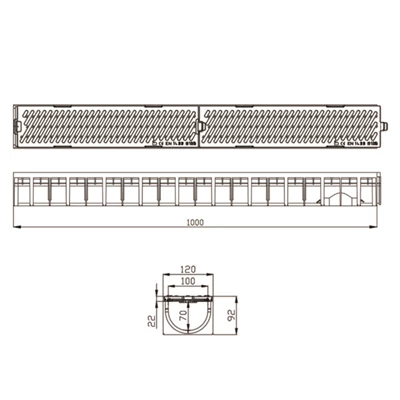 Caniveaux Caniveau Aco Longueur 1 Mètre Avec Grille Passerelle En Fonte B125 4 Caniveaux Caniveau Aco Longueur 1 Mètre Avec Grille Passerelle En Fonte B125 – Image 4