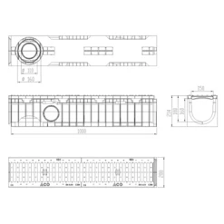 Caniveaux Caniveau Aco Longueur 1 Mètre Avec Grille En Fonte Classe C250