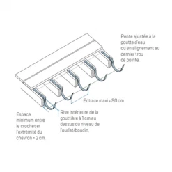 Frenehard Et Michaux Collier De Gouttière Crochet Rouen Gouttière Demi-ronde Pose Chevron Développé 25cm Tige 17cm -France Robinetterie Soldes Boutique mise en oeuvre