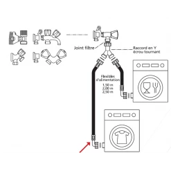 Raccordement De Machine à Laver Raccord Coudé MAL Ø10mm Sortie Femelle 3/4" Noyon Et Thiebault